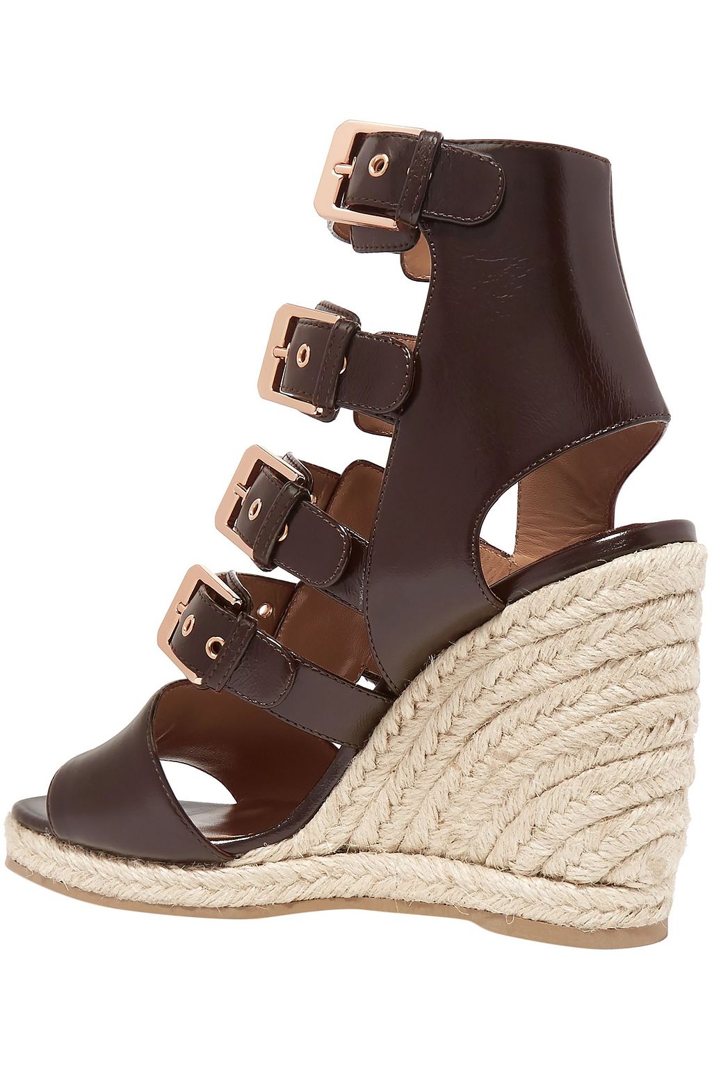 LAURENCE DACADE Rosario buckled suede espadrille wedge sandals