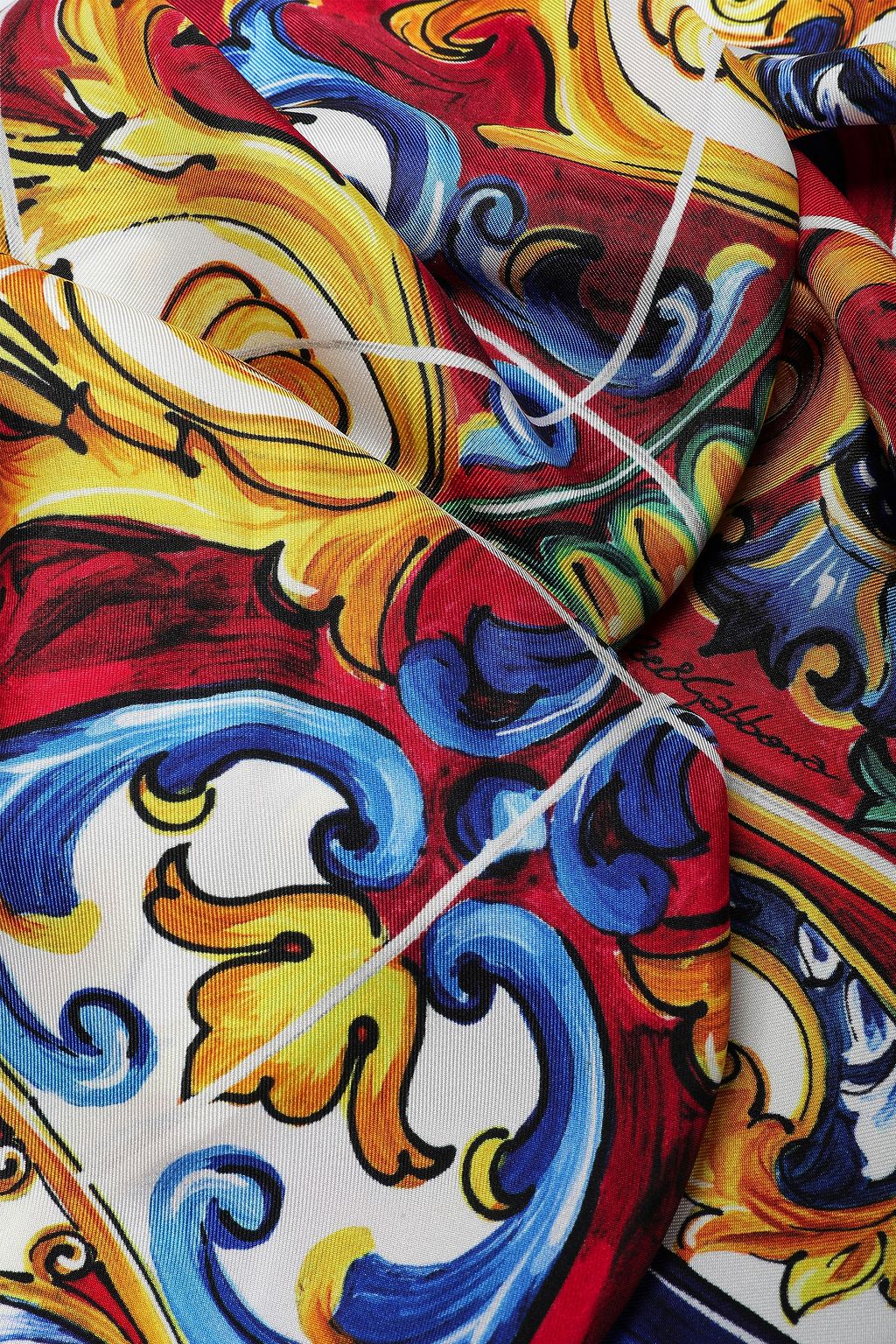 DOLCE&GABBANA Printed silk-twill scarf