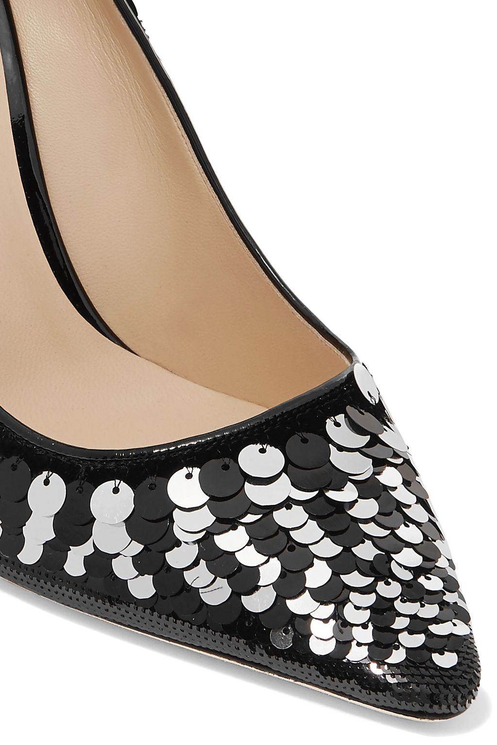 JIMMY CHOO Romy 100 sequin-embellished velvet pumps
