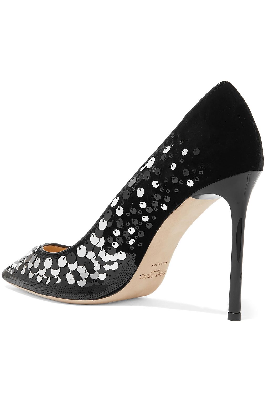 JIMMY CHOO Romy 100 sequin-embellished velvet pumps