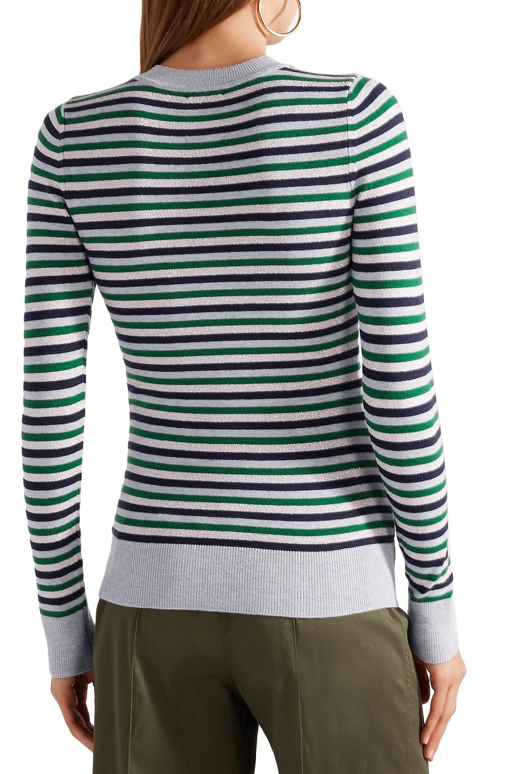 JOOSTRICOT Metallic striped stretch-knit sweater