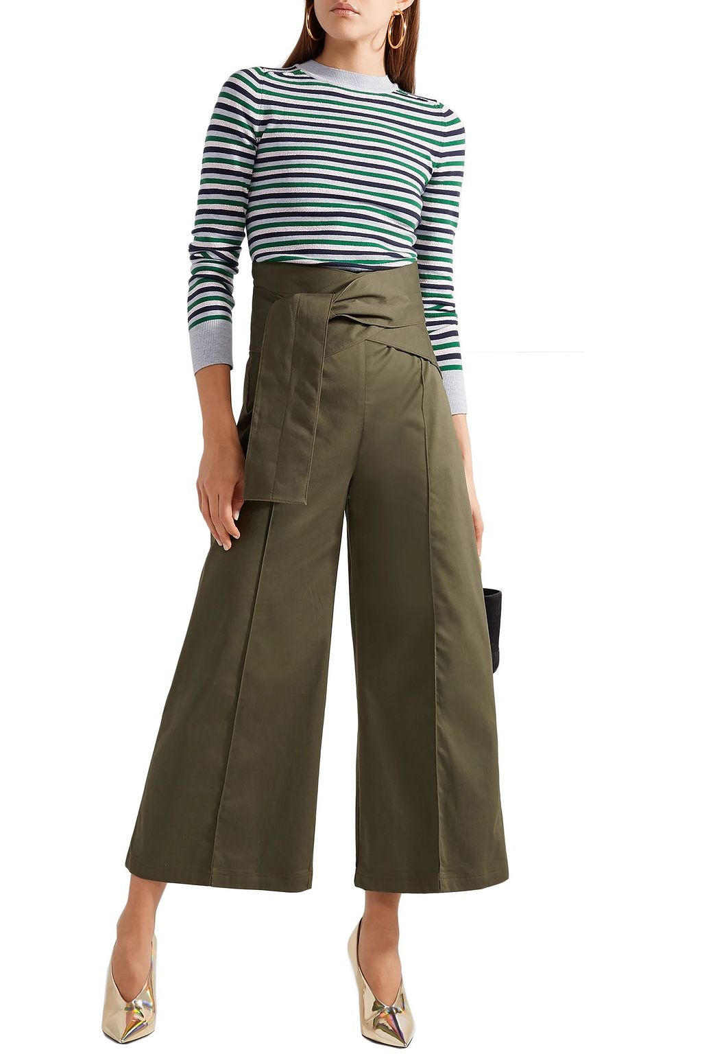 JOOSTRICOT Metallic striped stretch-knit sweater