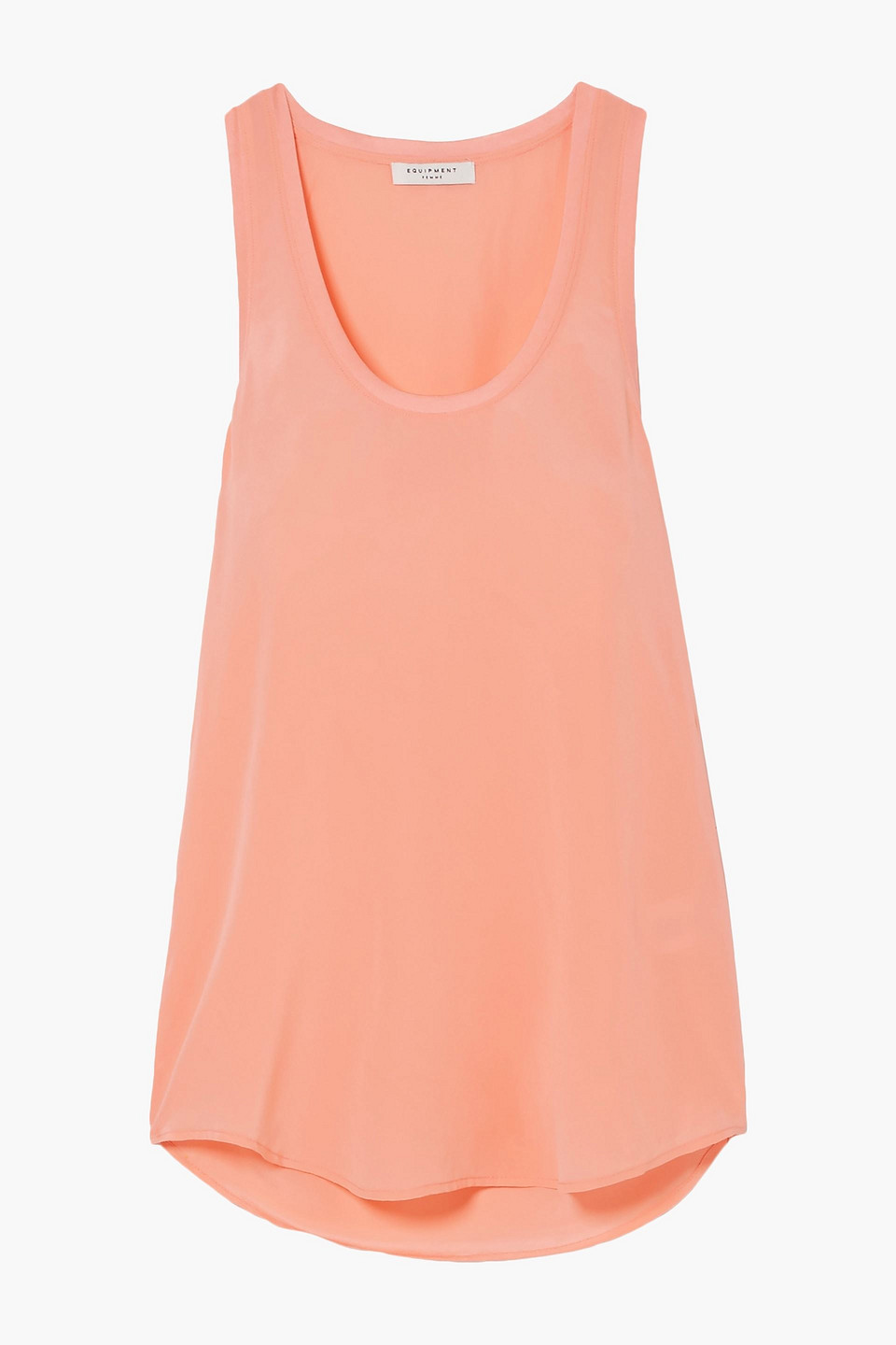 equipment - mel washed-silk tank - orange - l