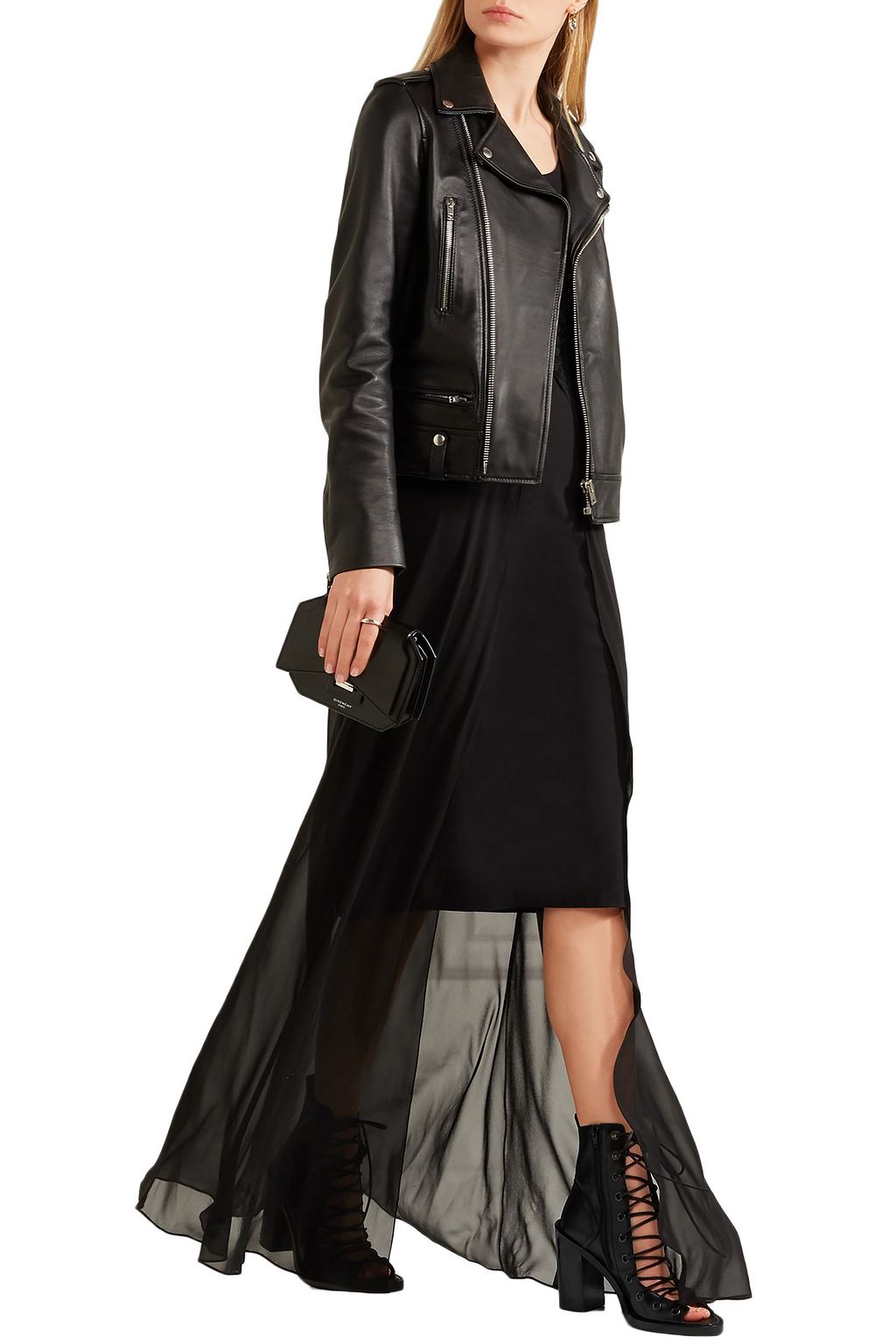 ANN DEMEULEMEESTER Lace-up cutout leather ankle boots