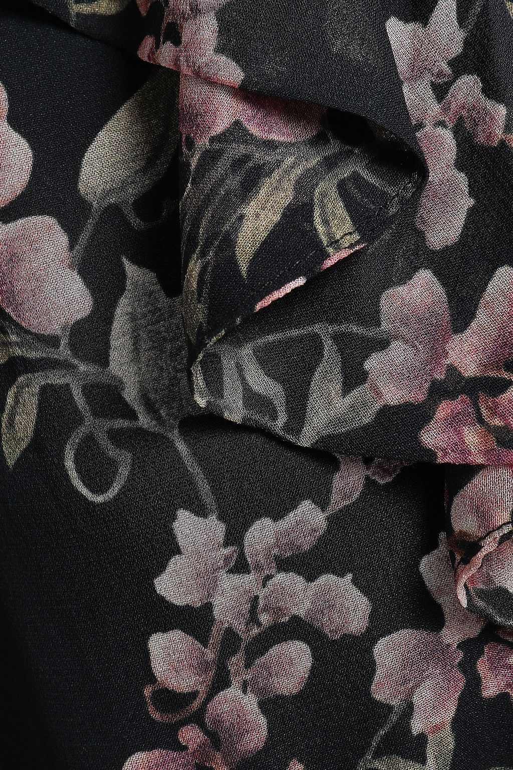 ZIMMERMANN タイネック ラッフル付き フローラルプリント ジョーゼット ミニワンピース