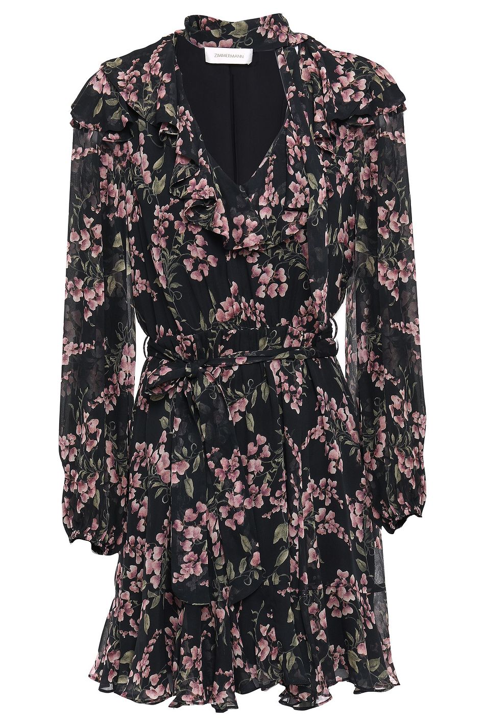 zimmermann black floral dress