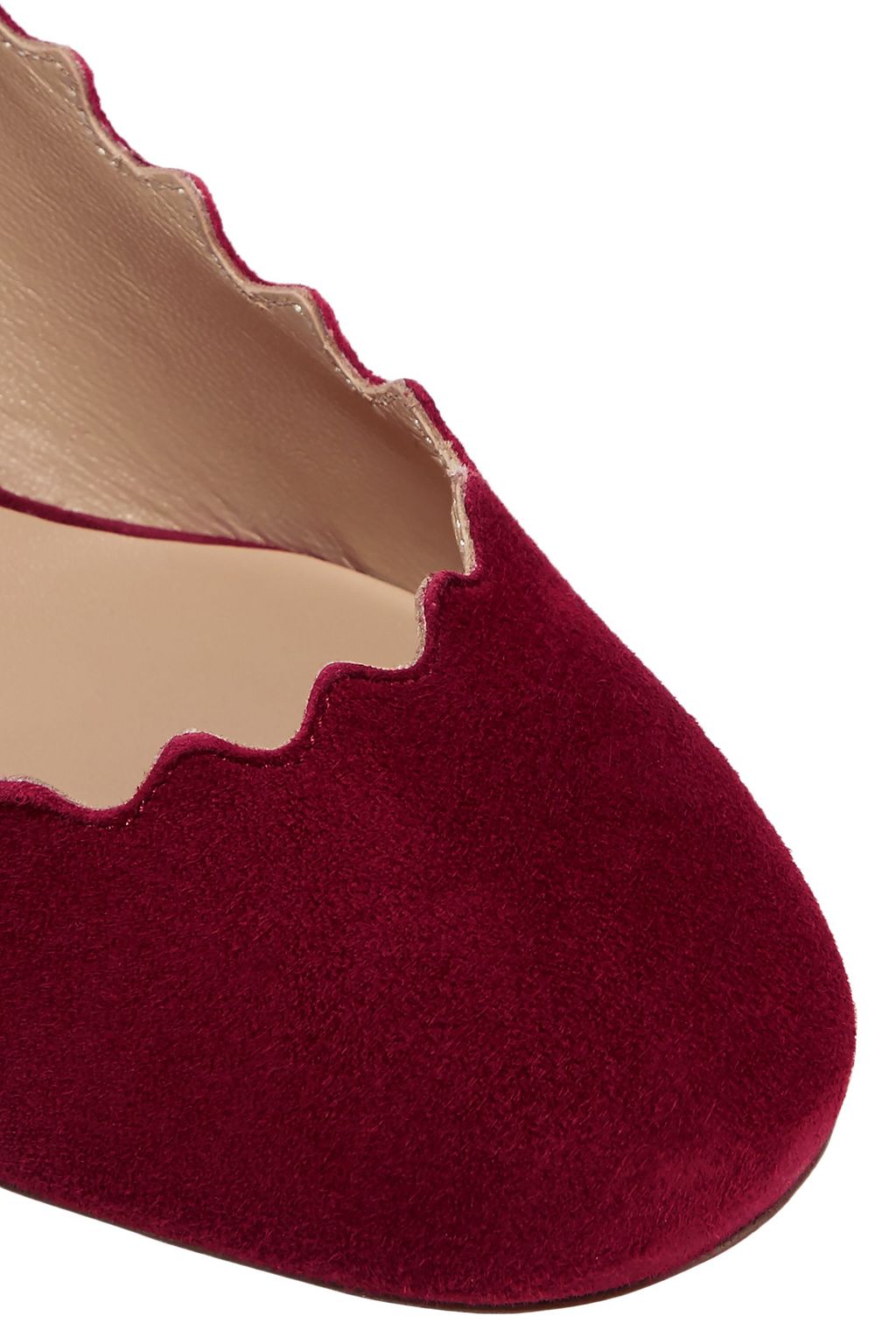 CHLOÉ Lauren scalloped suede pumps