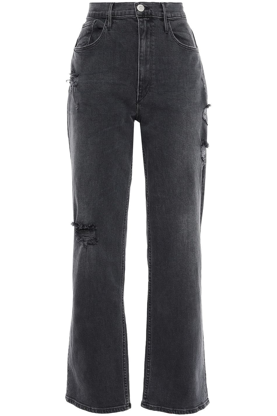 distressed straight leg jeans