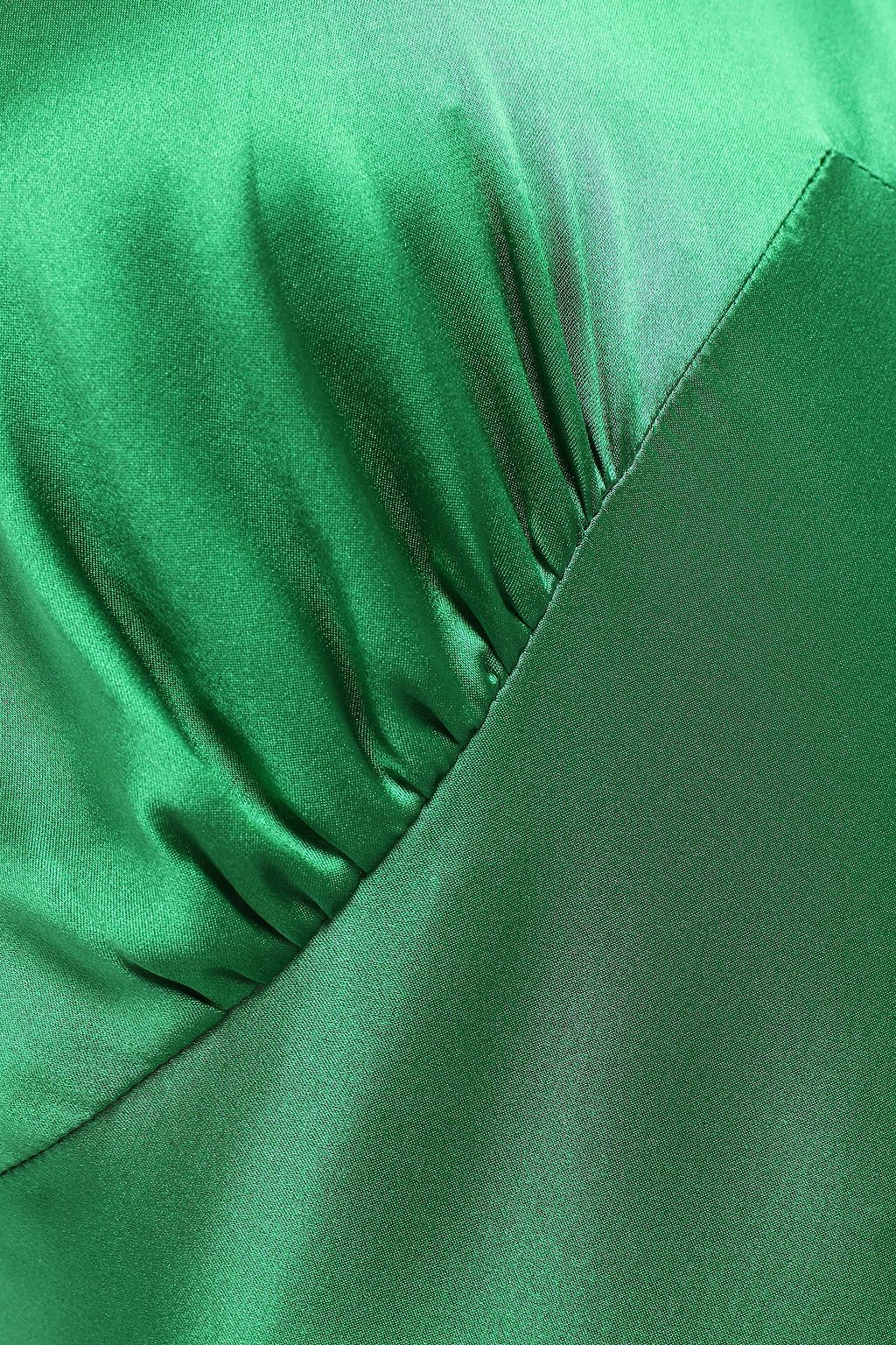 DE LA VALI Vivienne asymmetric silk-satin midi dress