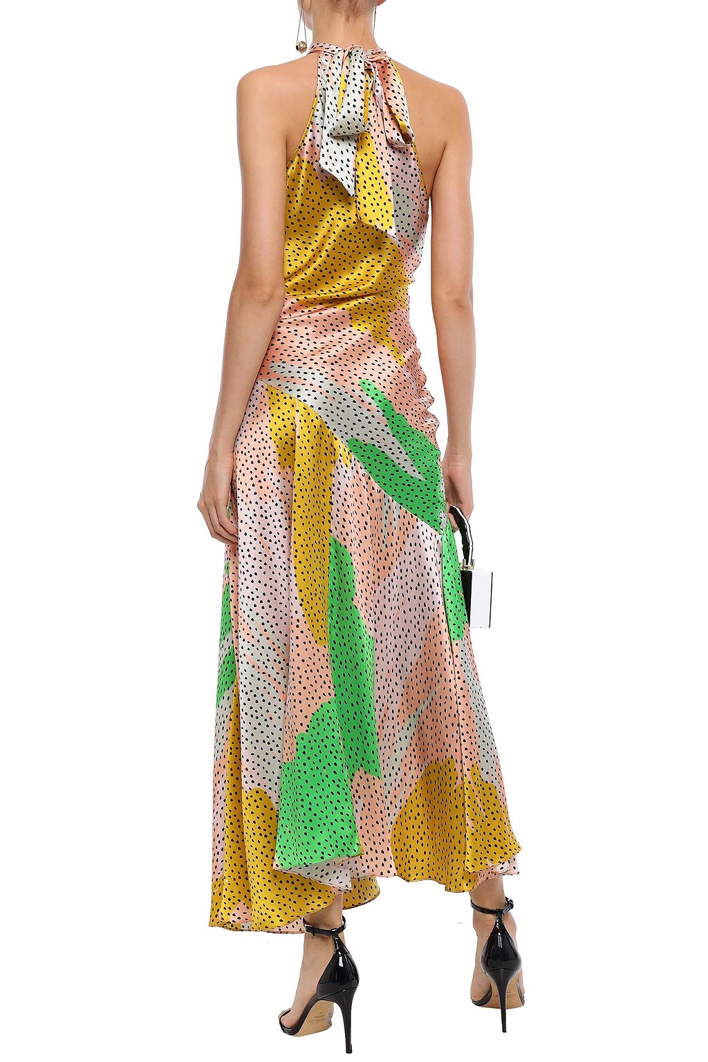 DE LA VALI Vivienne asymmetric silk-satin midi dress