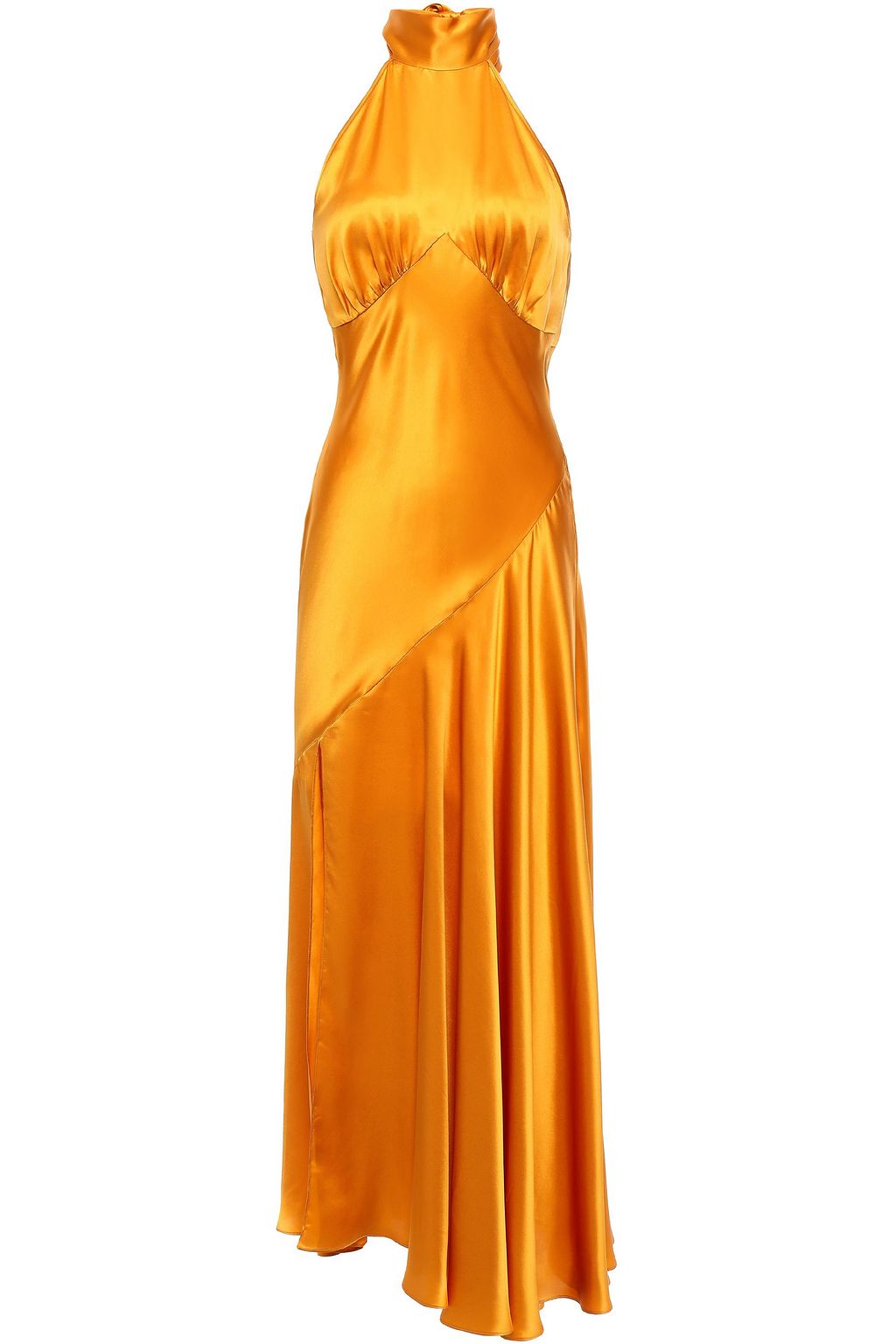 Saffron Vivienne asymmetric silk-satin midi dress | Sale up to 70% off ...