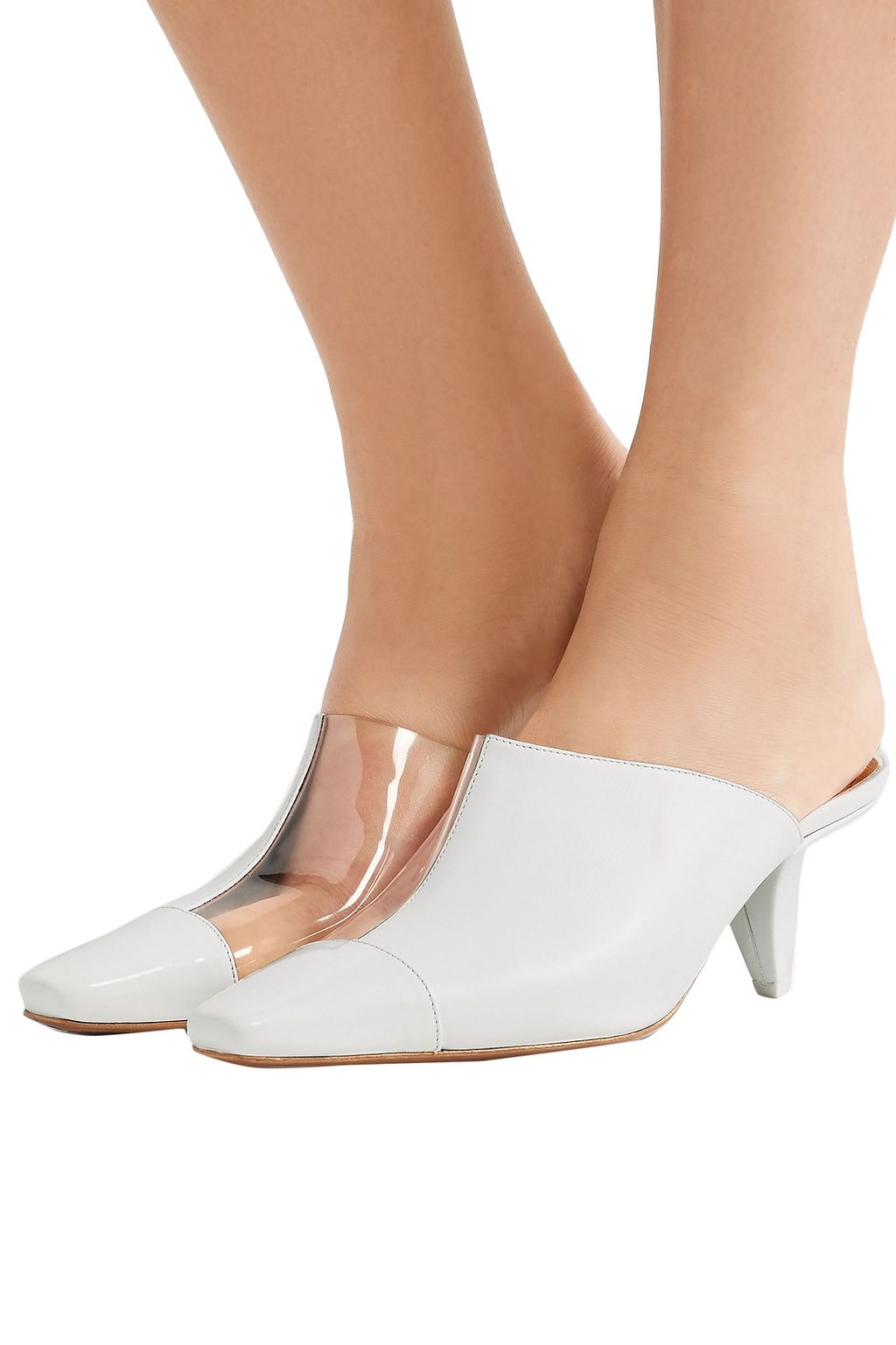 NEOUS Paneled leather and Perspex mules
