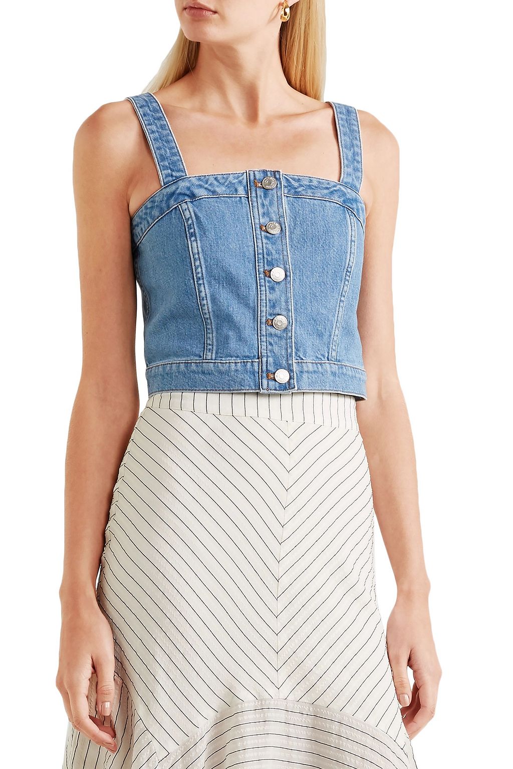 madewell denim crop top