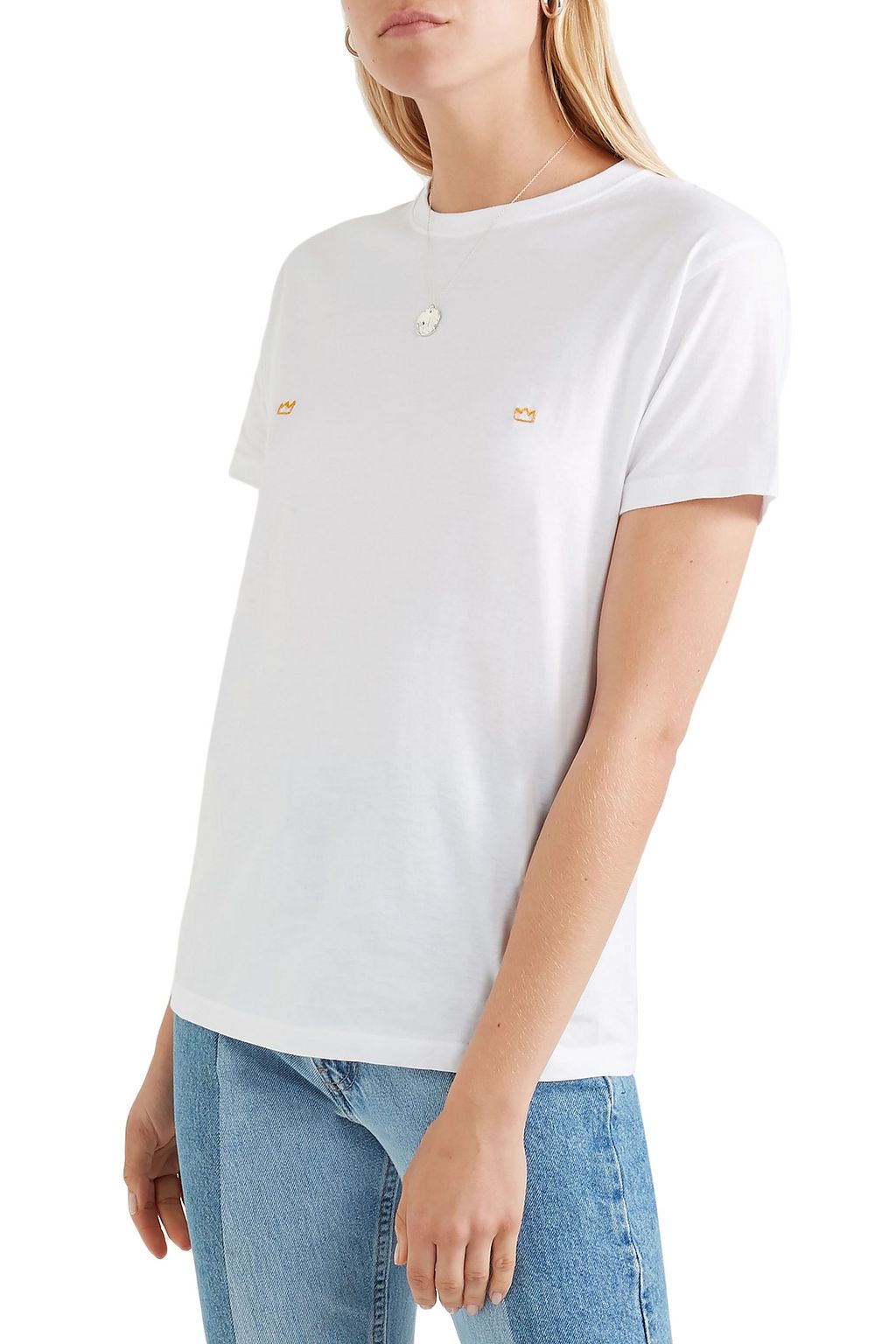 YEAH RIGHT NYC Embroidered cotton-jersey T-shirt