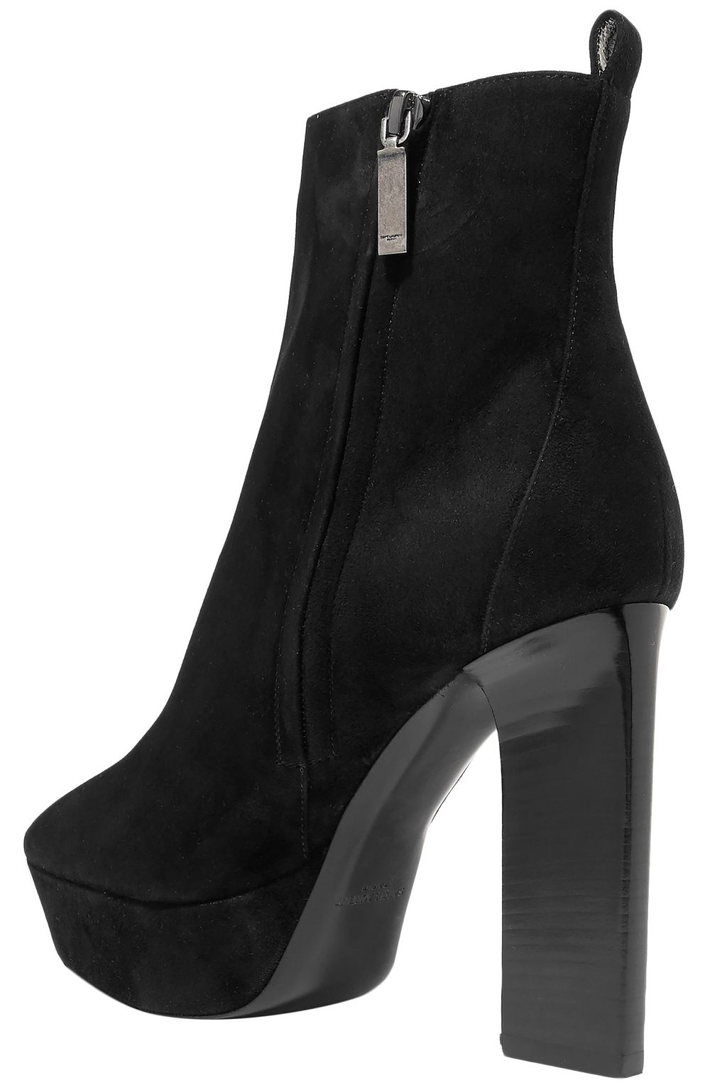 SAINT LAURENT Vika suede platform ankle boots