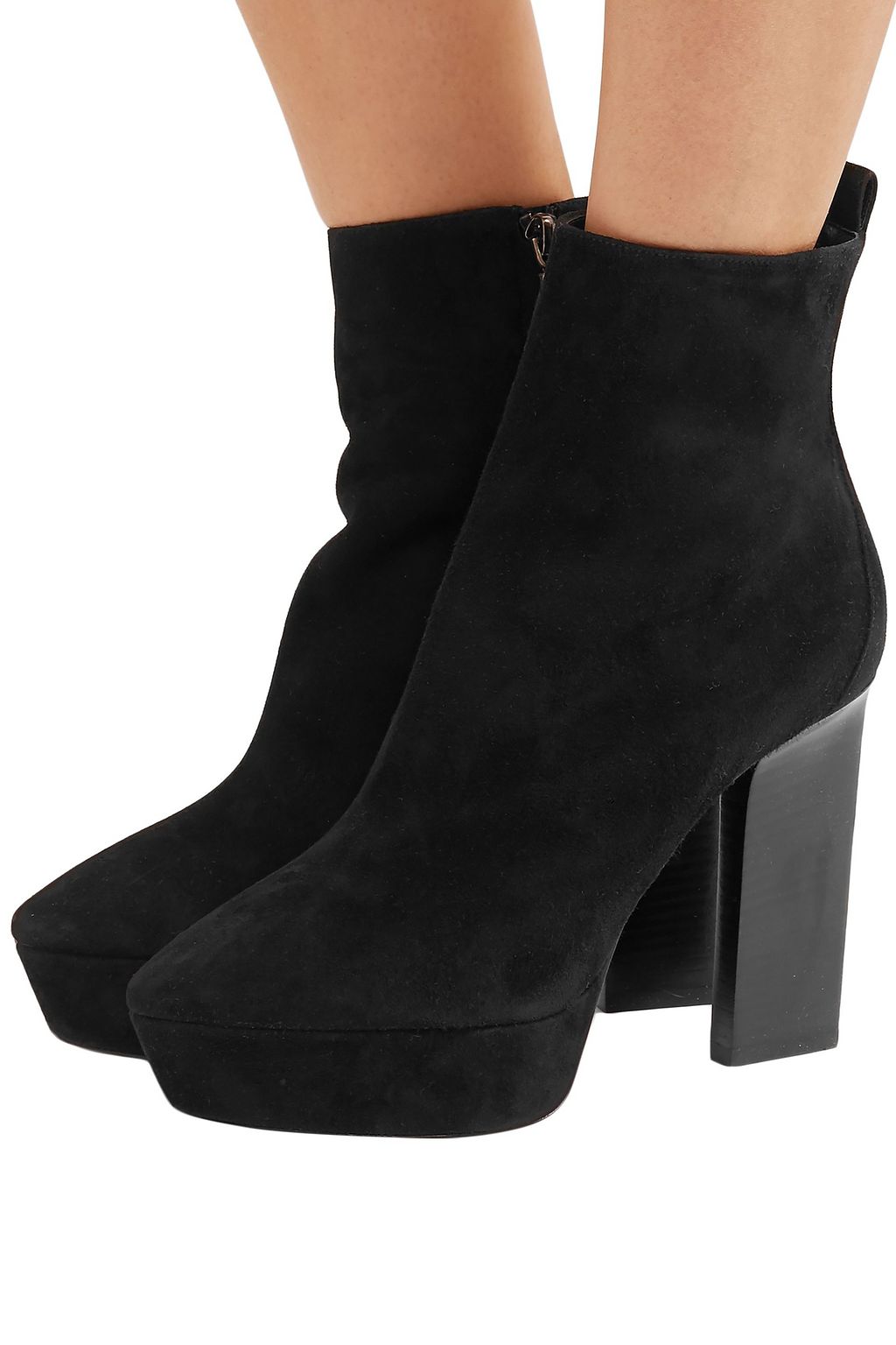 SAINT LAURENT Vika suede platform ankle boots