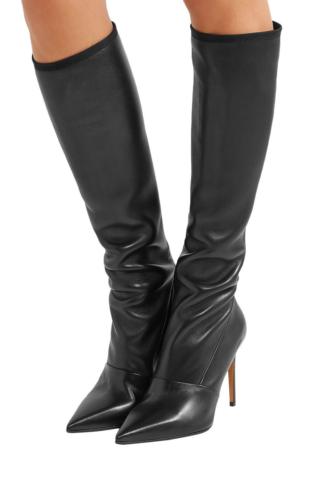 BALMAIN Amazone stretch-leather knee boots