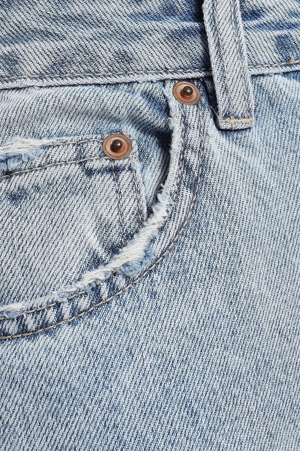 KSUBI Distressed high-rise straight-leg jeans