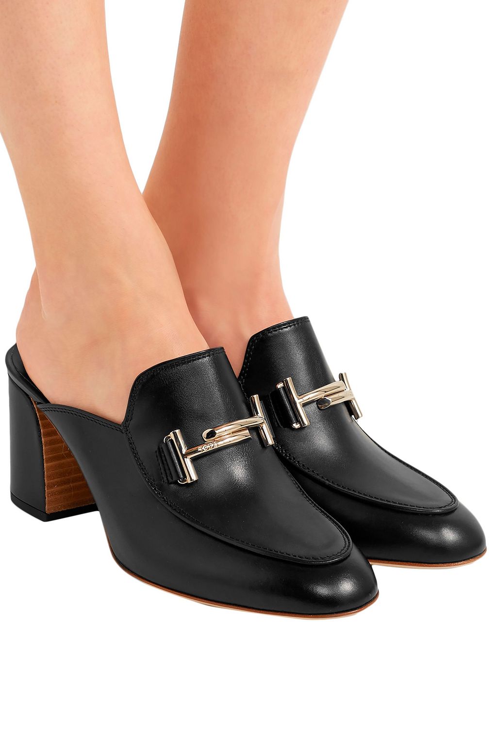 TOD'S Embellished leather mules