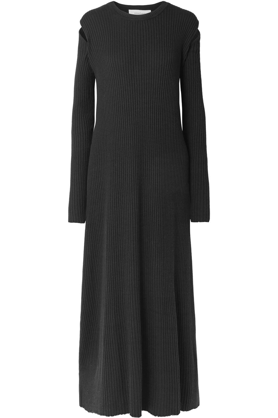 black wool maxi dress