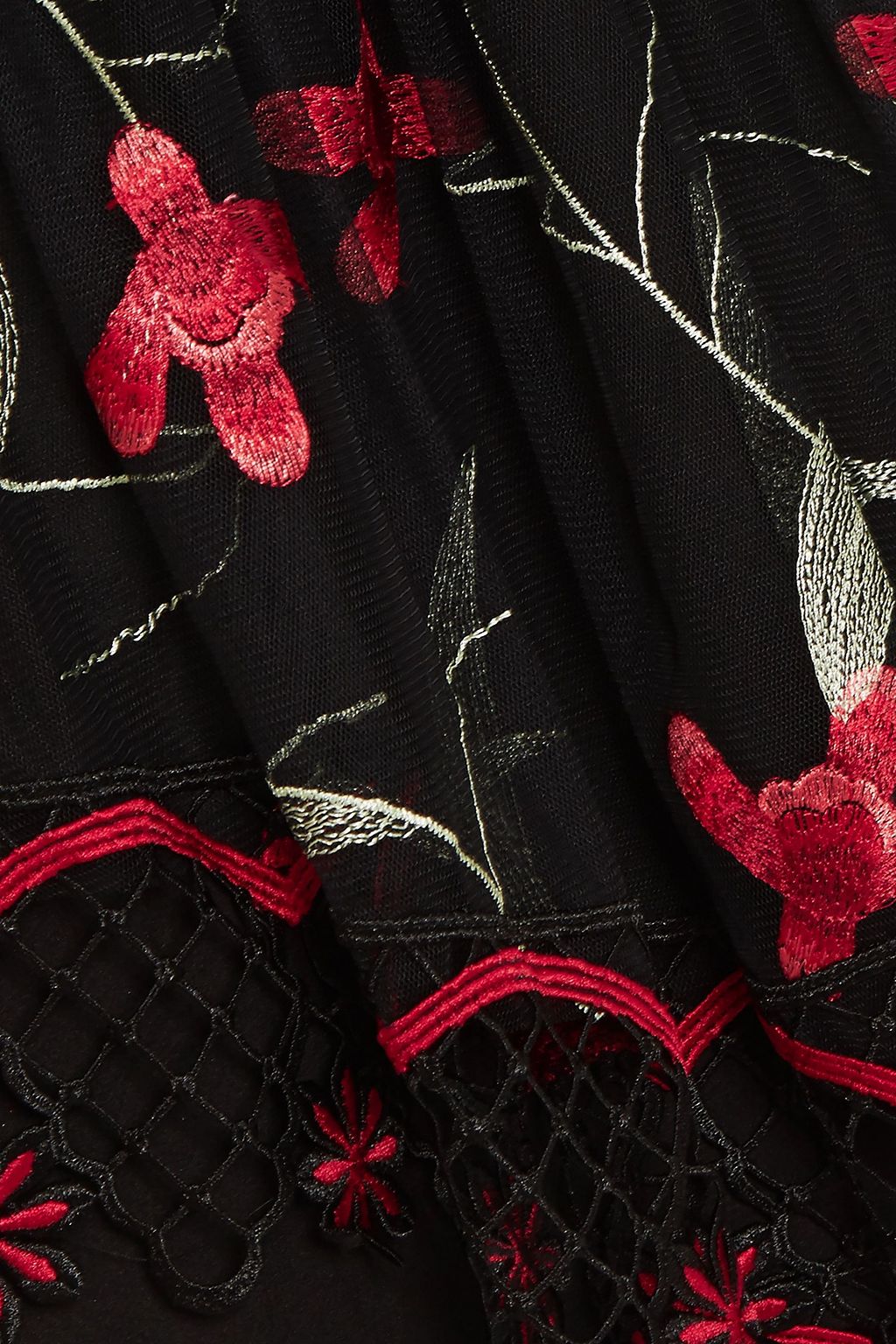 ALICE McCALL Wish You Were Here guipure lace-trimmed embroidered tulle mini dress
