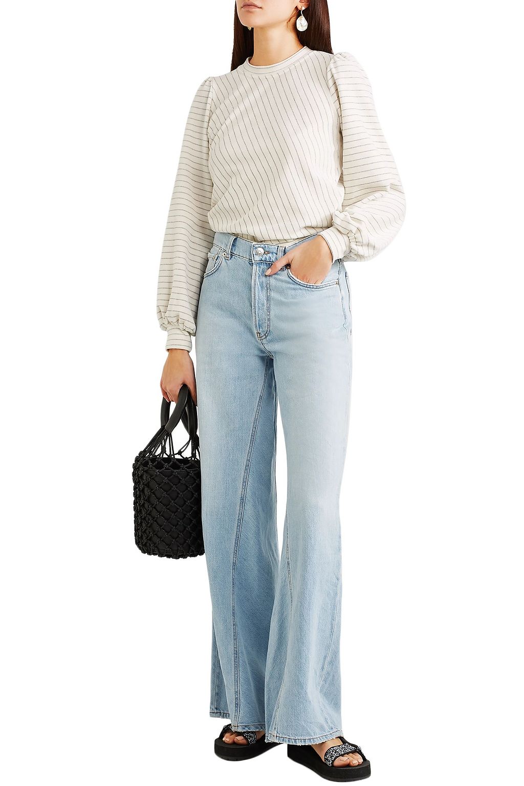 ganni velvet sweatshirt