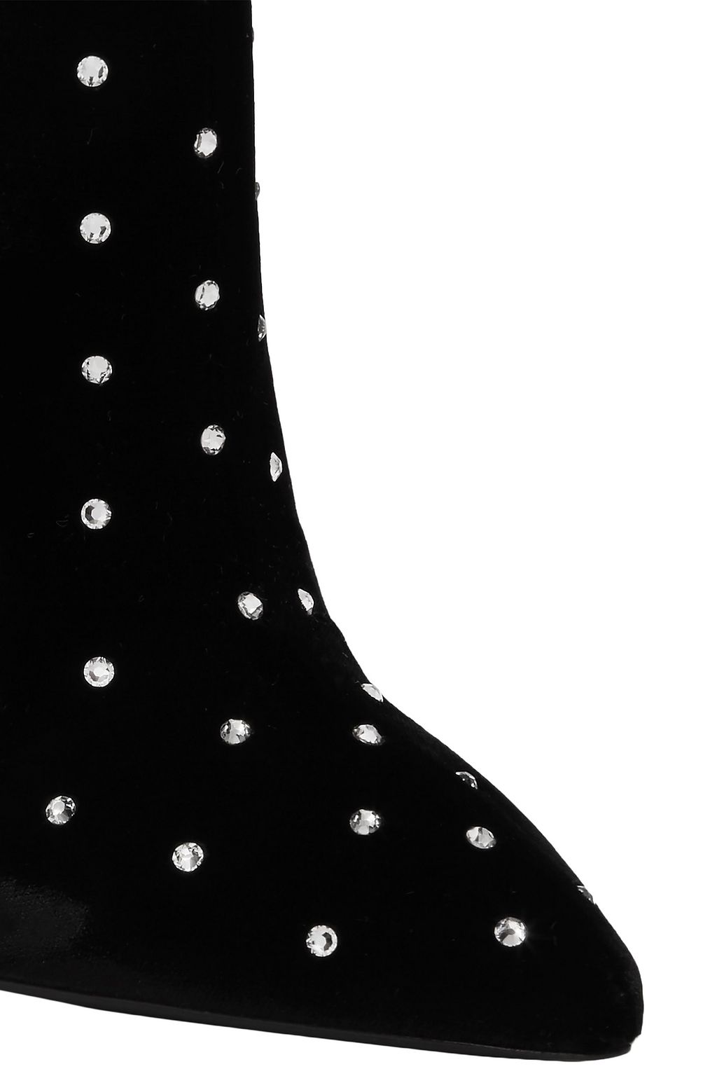 SAINT LAURENT Freja crystal-embellished velvet ankle boots