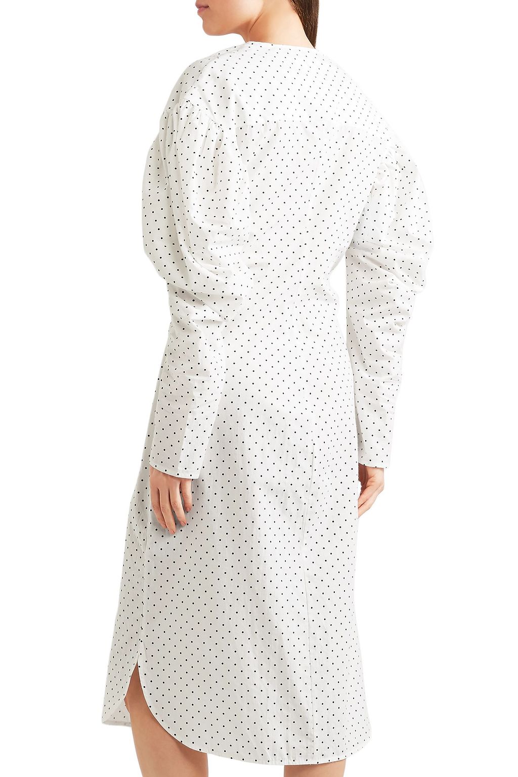 GEORGIA ALICE Desert polka-dot cotton-poplin midi dress