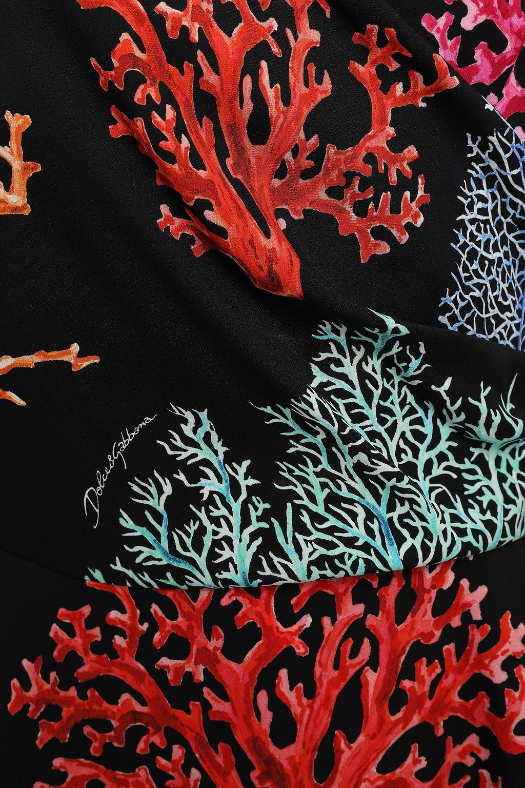 DOLCE&GABBANA Wrap-effect printed stretch-silk crepe peplum top