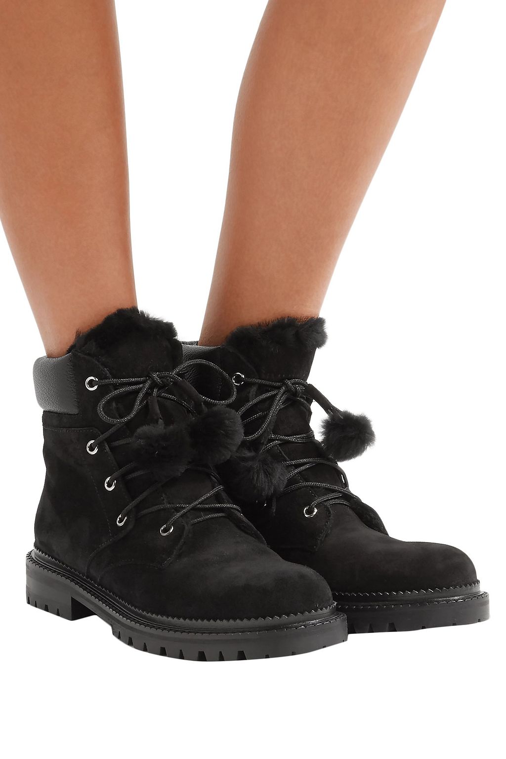 JIMMY CHOO Elba shearling-lined suede ankle boots