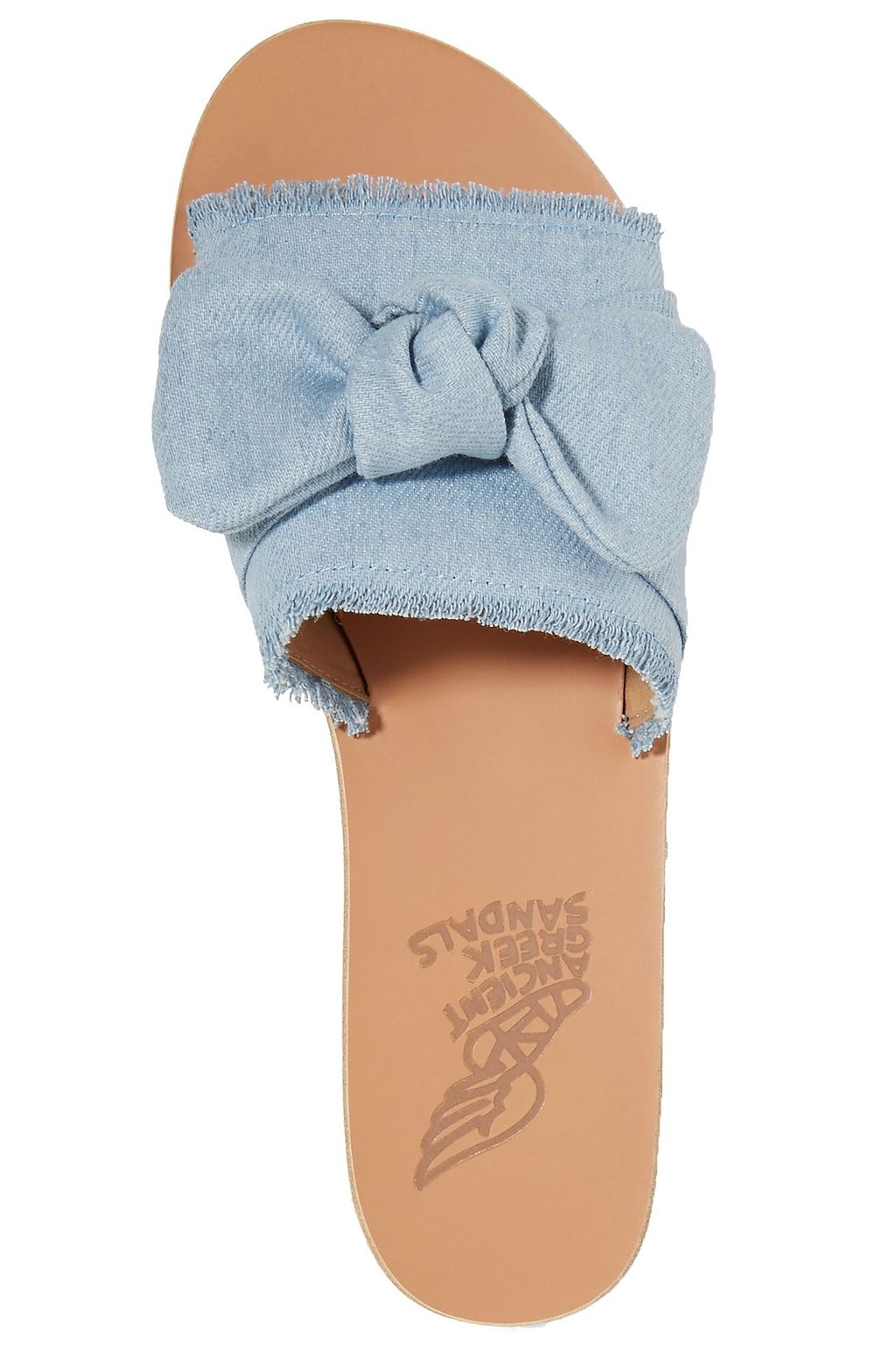 ANCIENT GREEK SANDALS Knotted denim slides