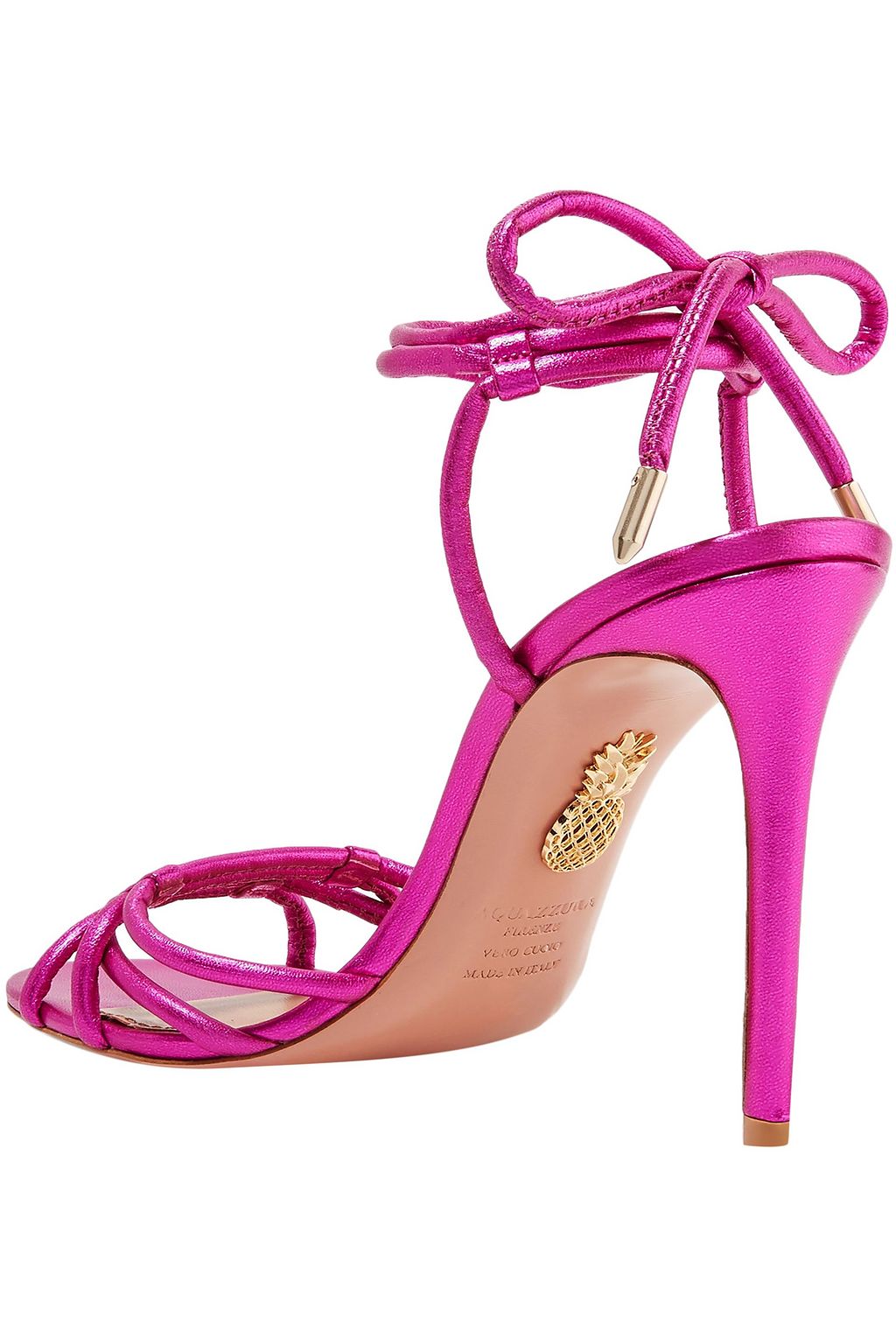 AQUAZZURA Metallic leather sandals