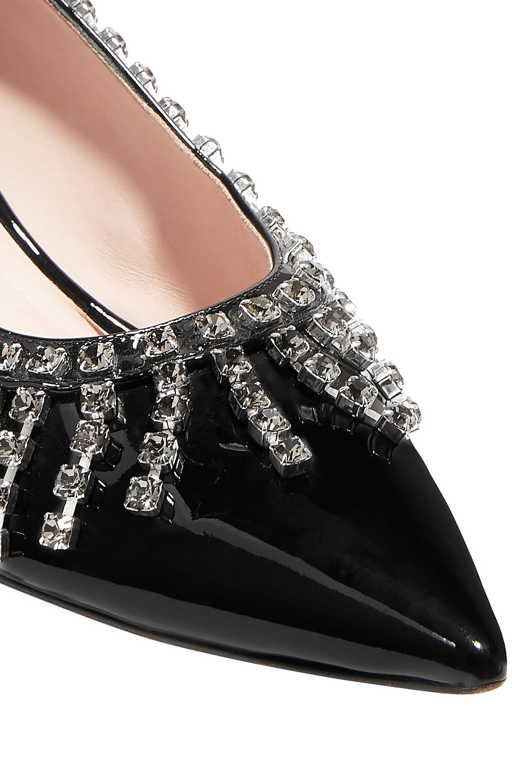 CHRISTOPHER KANE Crystal-embellished patent-leather pumps