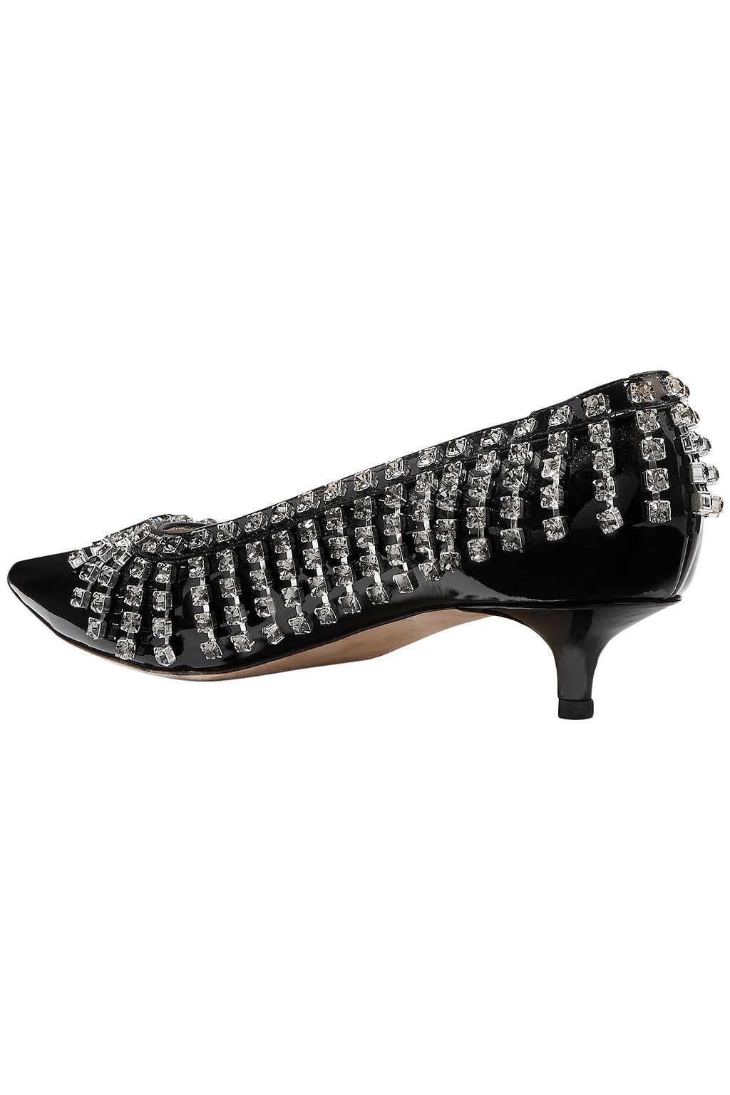CHRISTOPHER KANE Crystal-embellished patent-leather pumps