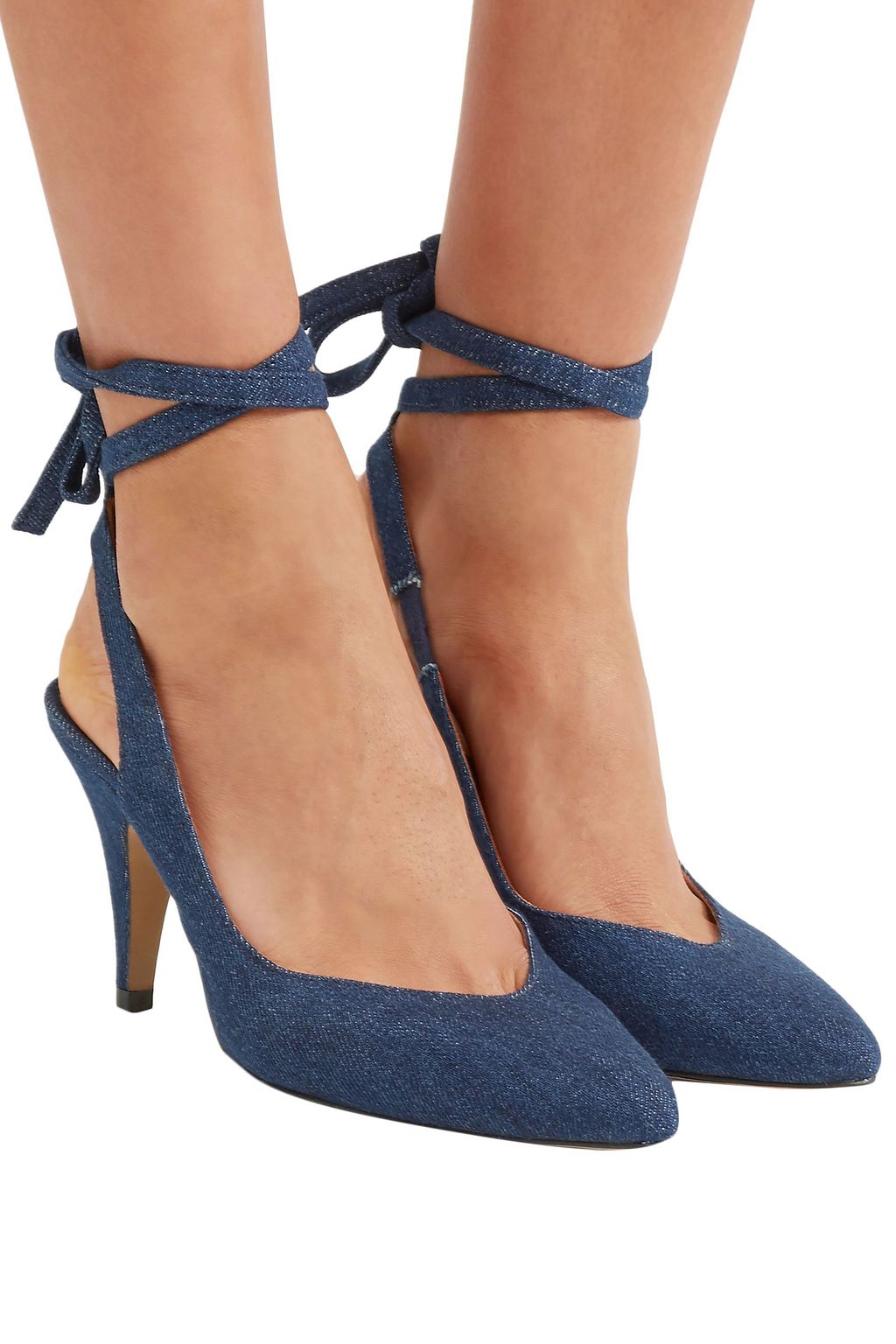 ALEXACHUNG Denim slingback pumps