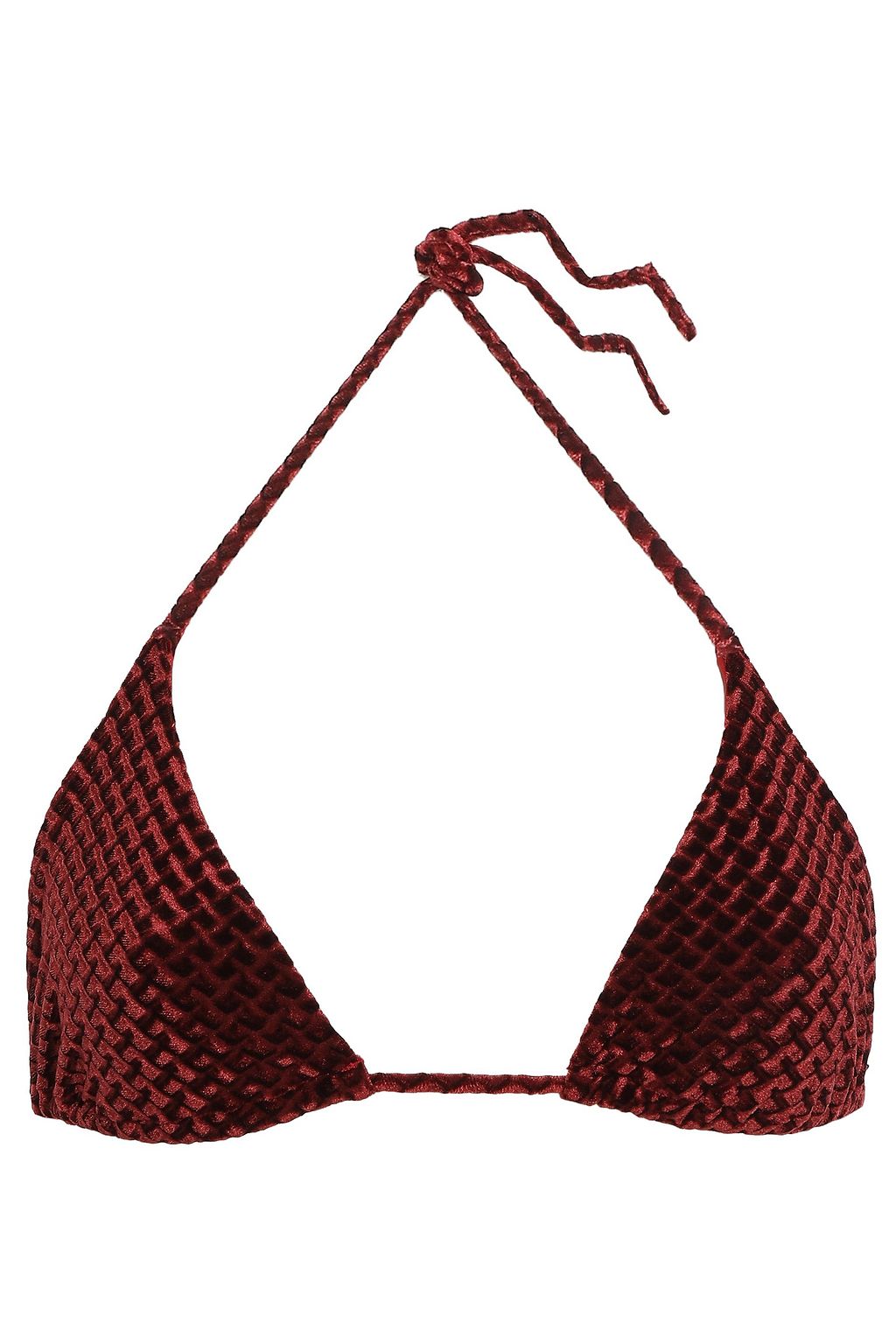 burgundy velvet bikini