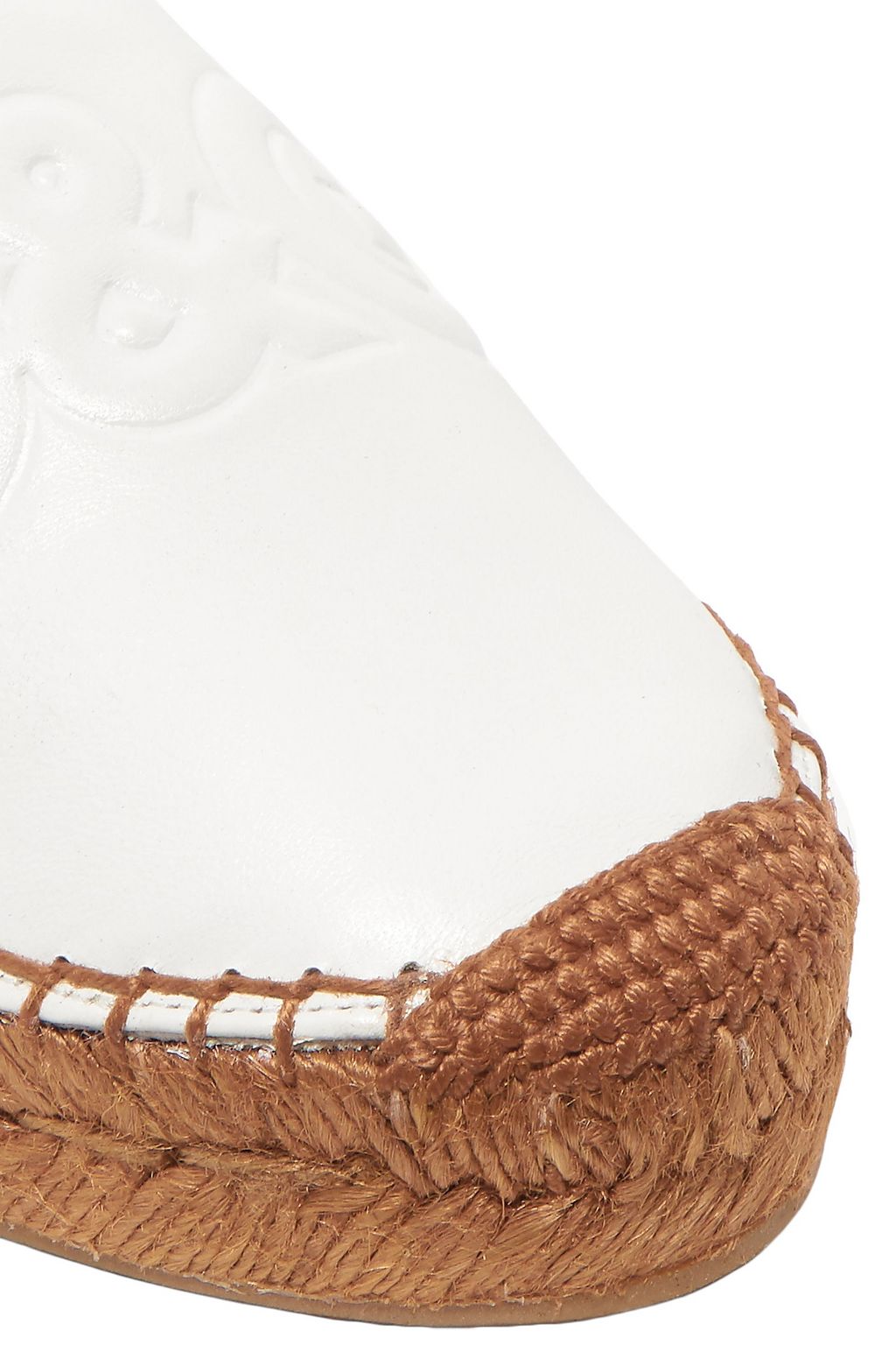 DOLCE&GABBANA Embossed leather platform espadrilles