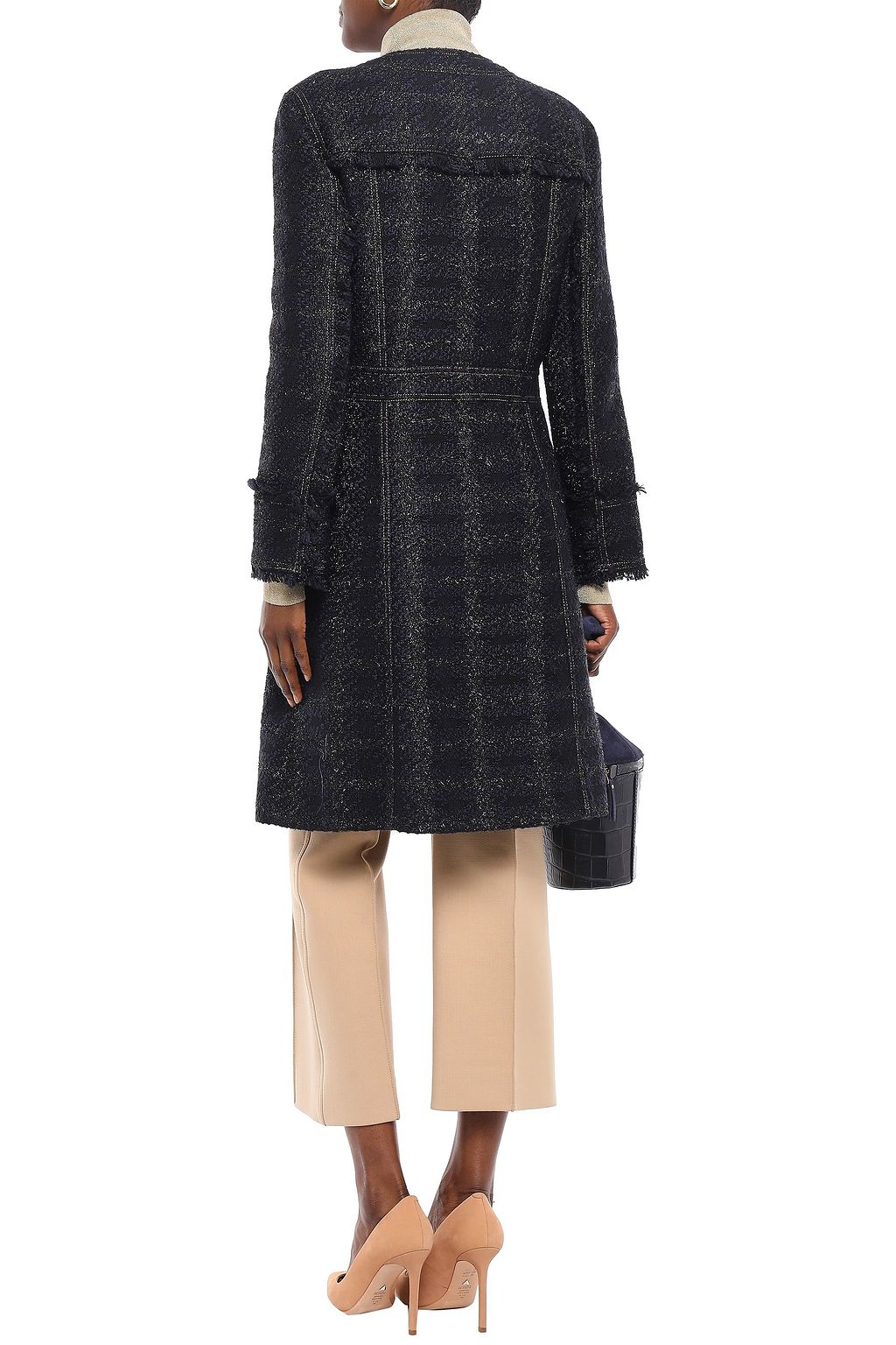 TORY BURCH Frayed tweed and Tinsel coat