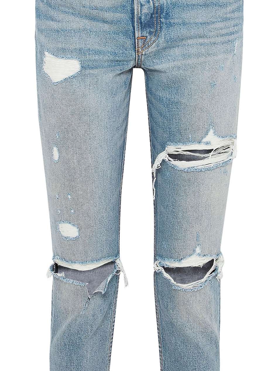 cropped distressed high-rise slim-leg jeans