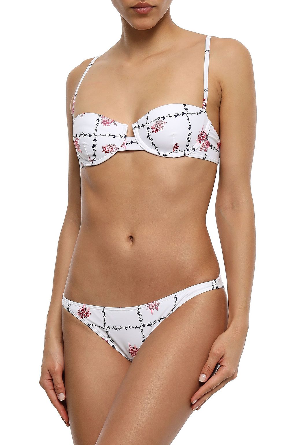 ONIA Ashley floral-print low-rise bikini briefs