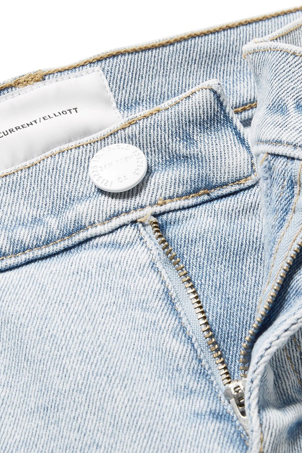 CURRENT/ELLIOTT Cropped distressed high-rise straight-leg jeans