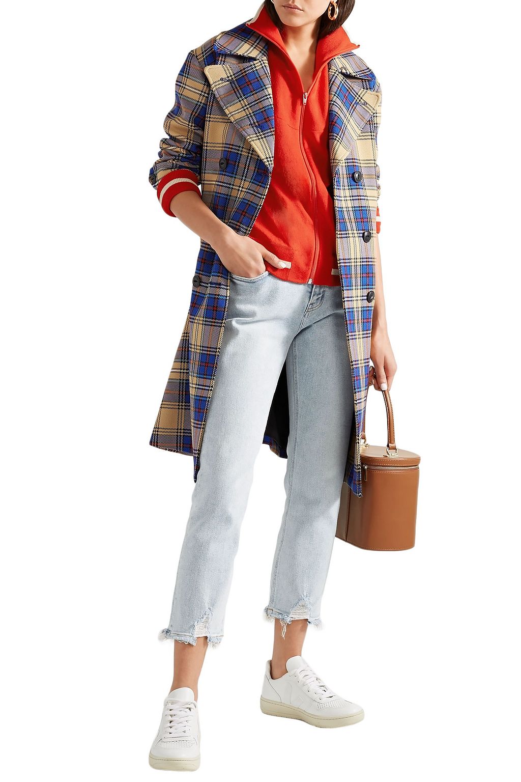 CURRENT/ELLIOTT Cropped distressed high-rise straight-leg jeans