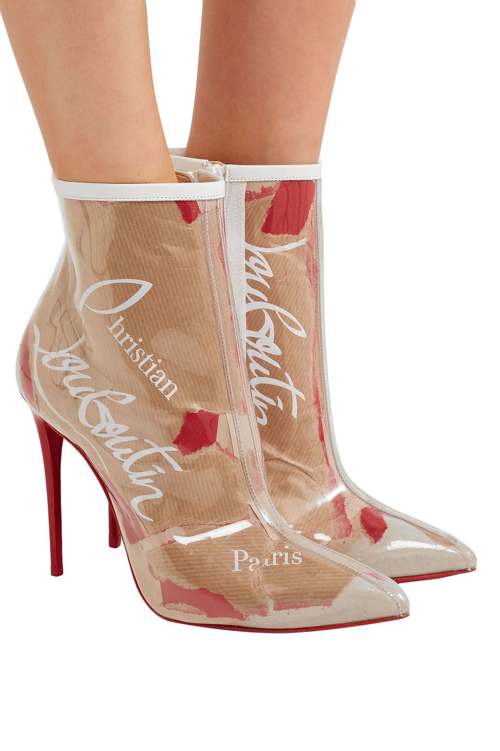 CHRISTIAN LOUBOUTIN So Kate 100 logo-print PVC ankle boots