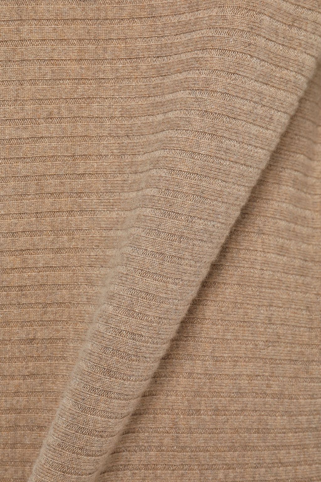 N.PEAL Mélange ribbed cashmere turtleneck mini dress