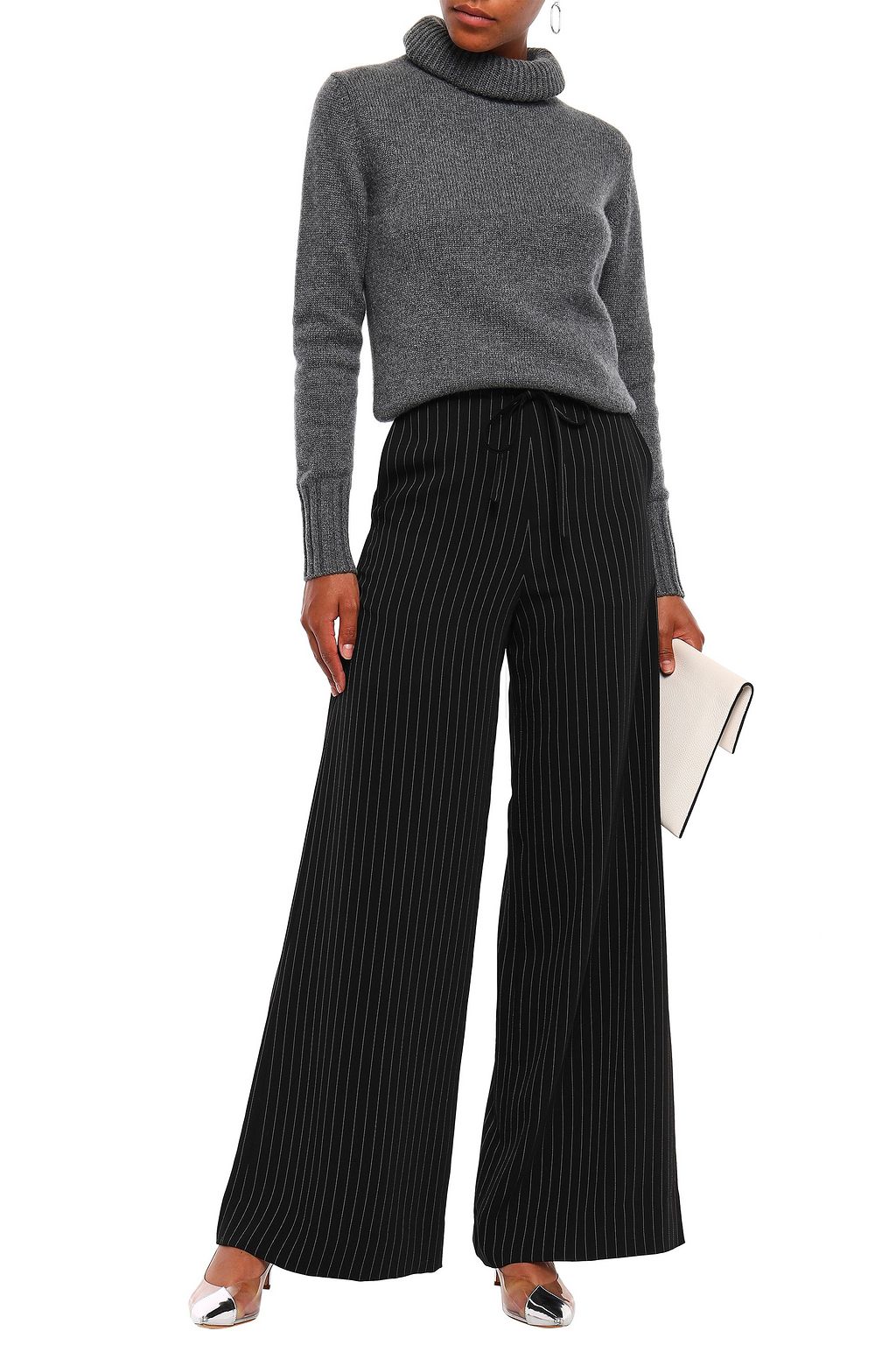 N.PEAL Mélange cashmere turtleneck sweater