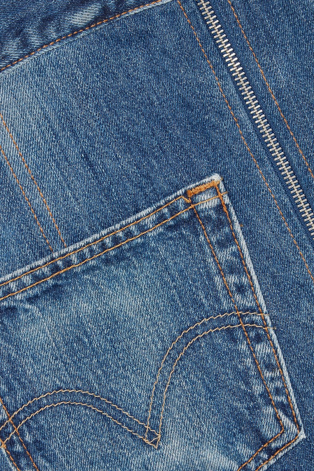 RE/DONE BY LEVI'S + Levi's two-tone distressed denim mini dress