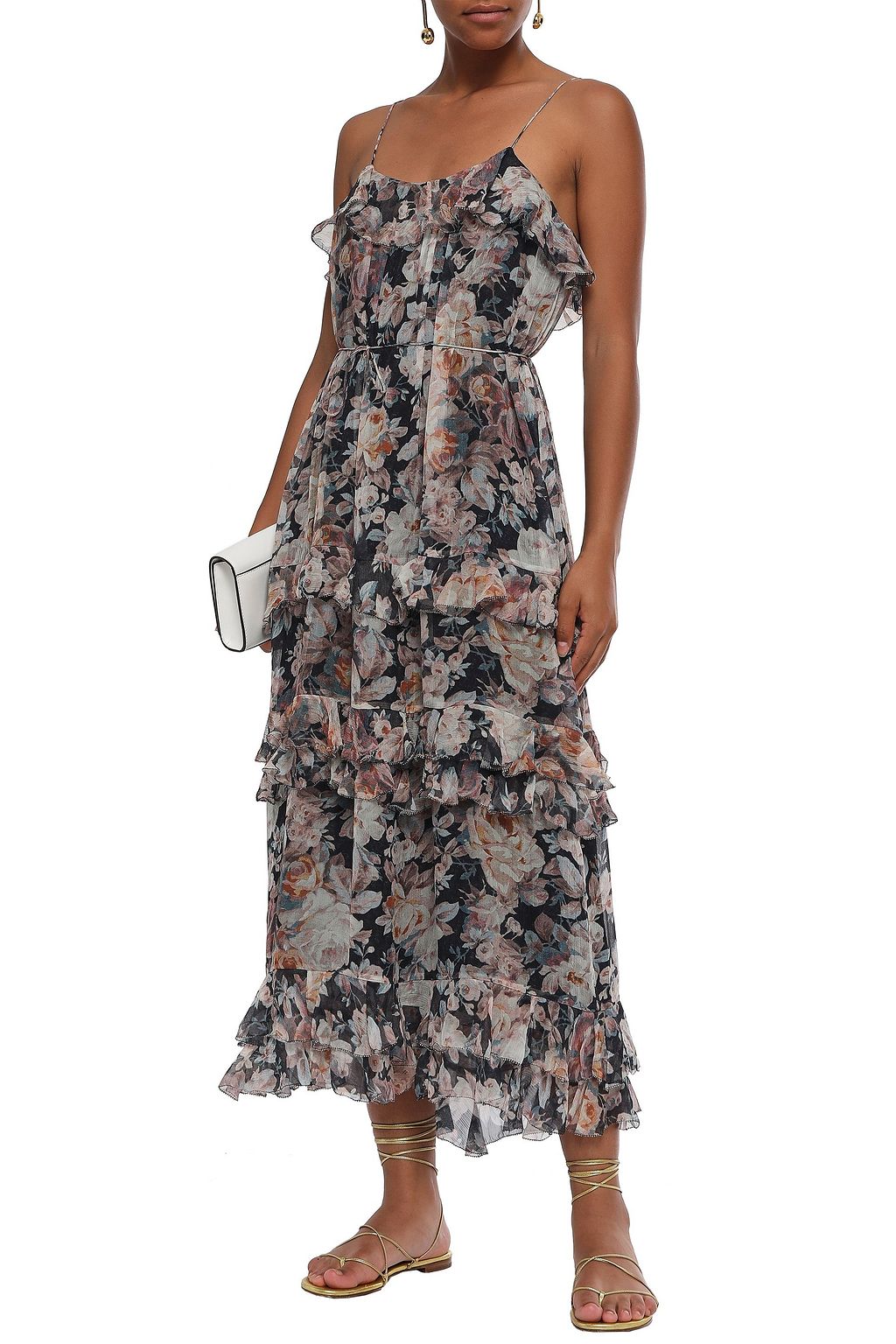 ZIMMERMANN Floral-print silk-georgette midi dress