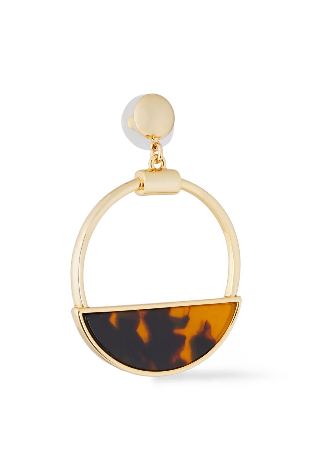 BEN-AMUN Gold-tone malachite hoop earrings