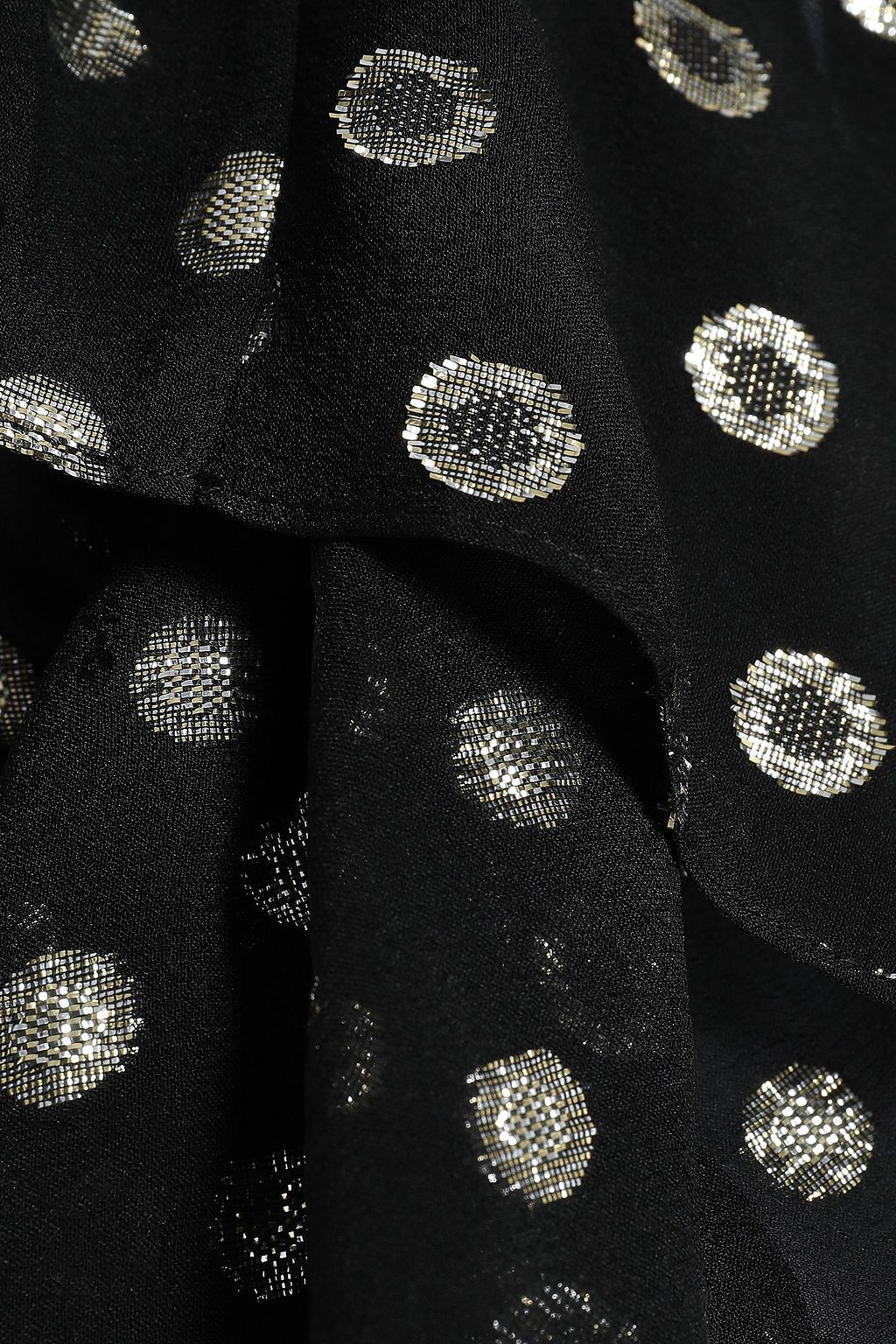 SAINT LAURENT メタリックフィルクーペ シルク混 ケープ