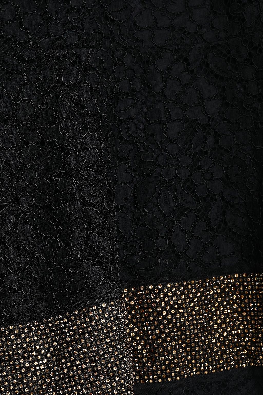 DOLCE&GABBANA Crystal-embellished cotton-blend corded lace peplum top